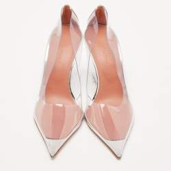 Amina Muaddi Transparent PVC Pointed Toe Ane Wedge Pumps Size 36