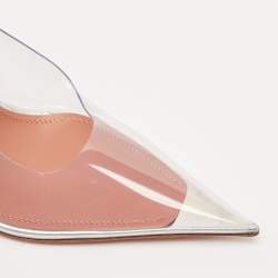 Amina Muaddi Transparent PVC Pointed Toe Ane Wedge Pumps Size 36