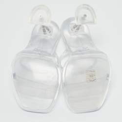 Amina Muaddi Transparent PVC Lupita Slide Sandals Size 37