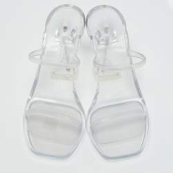 Amina Muaddi Transparent PVC Lupita Slide Sandals Size 37