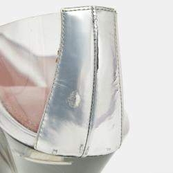 Pre Owned Amina Muaddi Transparent PVC Ane Wedge Pumps Size 40