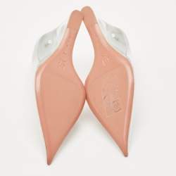 Pre Owned Amina Muaddi Transparent PVC Ane Wedge Pumps Size 37.5
