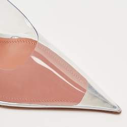Pre Owned Amina Muaddi Transparent PVC Ane Wedge Pumps Size 37.5