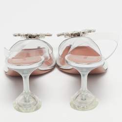 Pre Owned Amina Muaddi Transparent PVC Begum Slingback Pumps Size 39