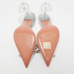 Pre Owned Amina Muaddi Transparent PVC Rosie Slingback Pumps Size 37