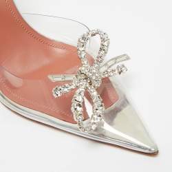 Pre Owned Amina Muaddi Transparent PVC Rosie Slingback Pumps Size 37