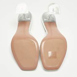 Pre Owned Amina Muaddi Transparent PVC lupita Slide Sandals Size 41