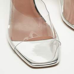 Pre Owned Amina Muaddi Transparent PVC lupita Slide Sandals Size 41