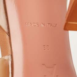 Pre Owned Amina Muaddi Brown PVC Holli Glass Slingback Pumps Size 38