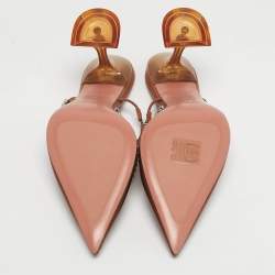 مملوكة مسبقًا Amina Muaddi Holli Glass Size 36 Brown PVC Pumps