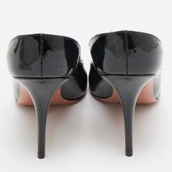 مملوكة مسبقًا Amina Muaddi Anok Size 38.5 Black Patent Leather Mules