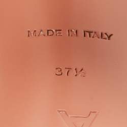 Pre Owned Amina Muaddi Lupita Size 37.5 Orange Leather Slide Sandals