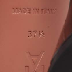 Pre Owned Amina Muaddi Ami Size 37.5 Black Patent Leather Pumps