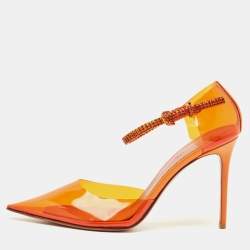 مملوكة مسبقًا Amina Muaddi Ursina Size 38 Orange PVC Pumps
