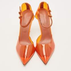 مملوكة مسبقًا Amina Muaddi Ursina Size 38 Orange PVC Pumps