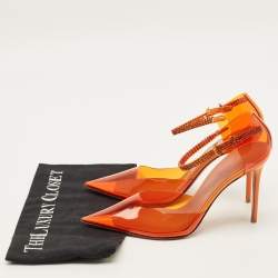 مملوكة مسبقًا Amina Muaddi Ursina Size 38 Orange PVC Pumps