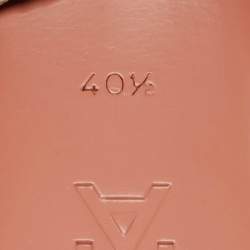 Pre Owned Amina Muaddi Lori Size 40.5 Cream/Brown Snakeskin Embossed Leather Ankle Wrap Sandals