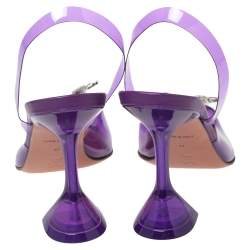 Amina Muaddi Purple PVC Begum Slingback Pumps Size 37