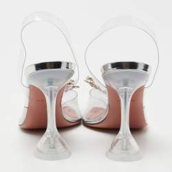 Amina Muaddi Transparent PVC Rosie Slingback Pumps Size 40