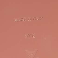 Pre Owned Amina Muaddi Black Leather Johana Platform Thong Sandals Size 37.5