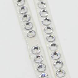 Pre Owned Amina Muaddi White Crystal Embellished Satin Vita Ankle Tie Sandals Size 37