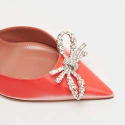 Pre Owned Amina Muaddi Pink PVC Rosie Slingback Pumps Size 37