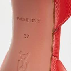 Pre Owned Amina Muaddi Pink PVC Rosie Slingback Pumps Size 37