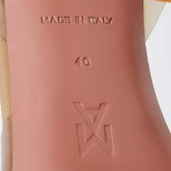 Pre Owned Amina Muaddi Brown PVC Rosie Crystal Embellished Slingback Pumps Size 40