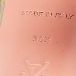 Pre Owned Amina Muaddi Multicolor Iridescent PVC Begum Slingback Pumps Size 38.5