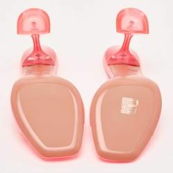 Amina Muaddi Pink PVC Lupita Slide Sandals Size 39