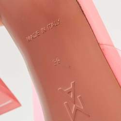 Amina Muaddi Pink PVC Lupita Slide Sandals Size 39