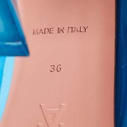 Pre Owned Amina Muaddi Blue PVC Begum Pumps Size 36