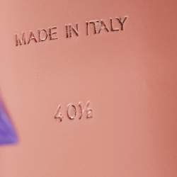 Pre Owned Amina Muaddi Purple PVC Rosie Crystal Embellished Bow Pointed Toe Slingback Pumps Size 40.5