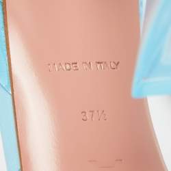 Amina Muaddi Blue PVC Begum Slingback Pumps Size 37.5 