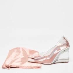 Amina Muaddi Transparent PVC Ane Wedge Pumps Size 38.5