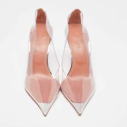 Amina Muaddi Transparent PVC Ane Wedge Pumps Size 38.5