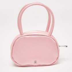 Amina Muaddi Pink Satin Super Amini Baddie Bag