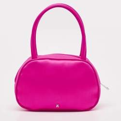 Amina Muaddi Pink Satin Super Amini Bella Bag