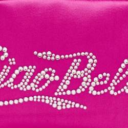 Amina Muaddi Pink Satin Super Amini Bella Bag