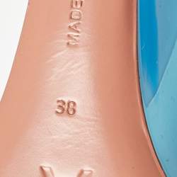 Amina Muaddi Blue PVC Ane Wedge Pumps Size 38