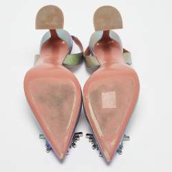 Amina Muaddi Multicolor Iridescent Leather Begum Pumps Size 39