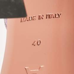 Pre Owned Amina Muaddi Purple Leather Slingback Pumps Size 40