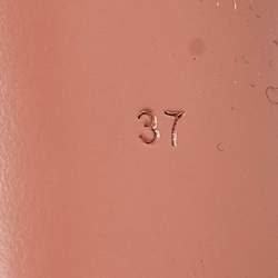 Pre Owned Amina Muaddi Orange Leather Lupita Slide Sandals Size 37