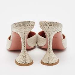Amina Muaddi Beige/Brown Python Fiona Mules Size 39