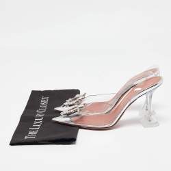 Pre Owned Amina Muaddi Transparent PVC Begum Pumps Size 39