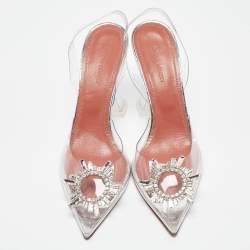 Pre Owned Amina Muaddi Transparent PVC Begum Pumps Size 39