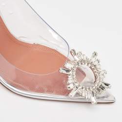 Pre Owned Amina Muaddi Transparent PVC Begum Pumps Size 37