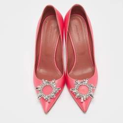 Amina Muaddi Pink Satin Begum Pumps Size 40