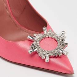 Amina Muaddi Pink Satin Begum Pumps Size 40