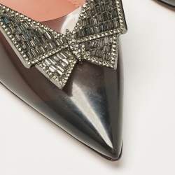 Amina Muaddi Black PVC Phoenix Slingback Pumps Size 38